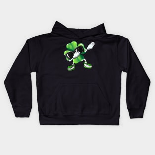 St Patricks Day Dabbing Shamrock Men Women Boy Girls Dance Kids Hoodie